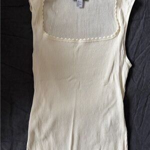 & Other Stories Ivory Ribbed Tank Top